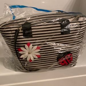 Talbots Bag Purse Oprah Collection Ladybug Striped Bag with Matching Scarf